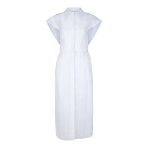 Alexander McQueen Cotton Pencil Shirt Dress White Womens